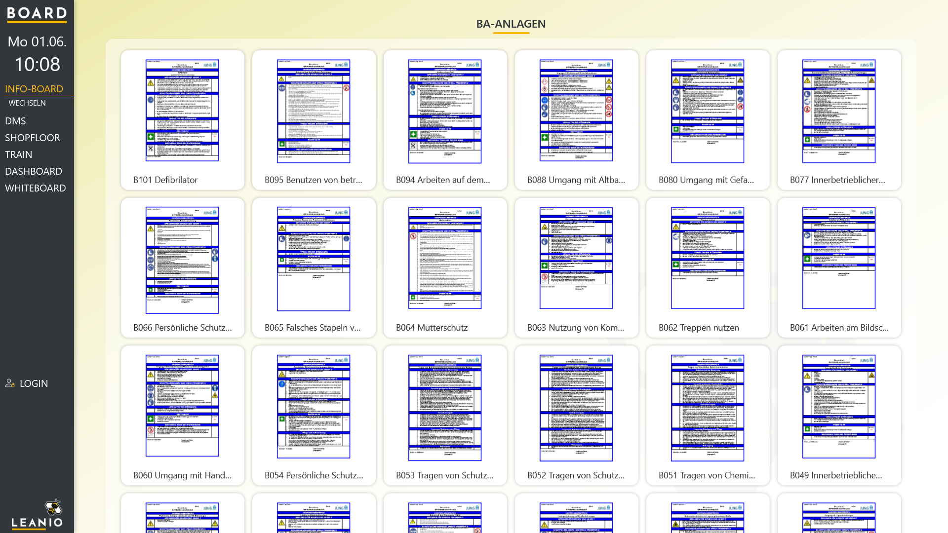 LEANIO Board – Screenshot