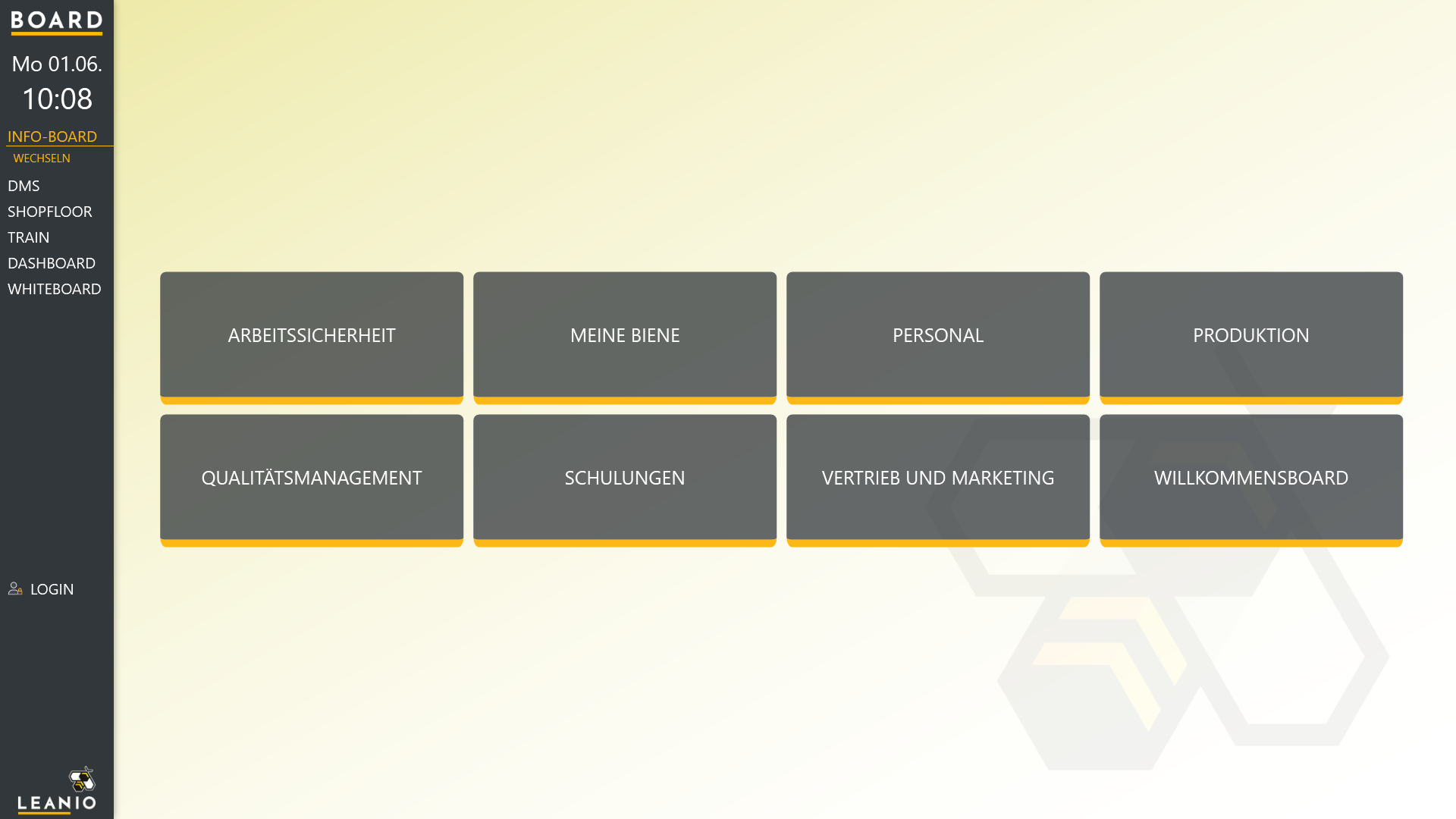 LEANIO Board – Screenshot