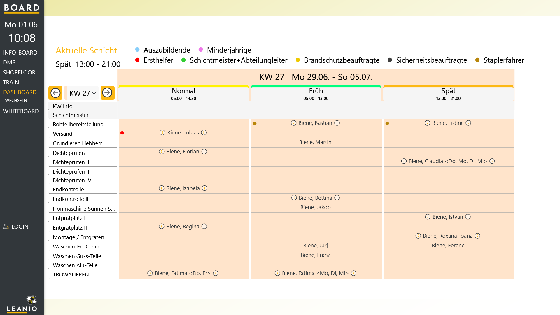 LEANIO Board – Screenshot