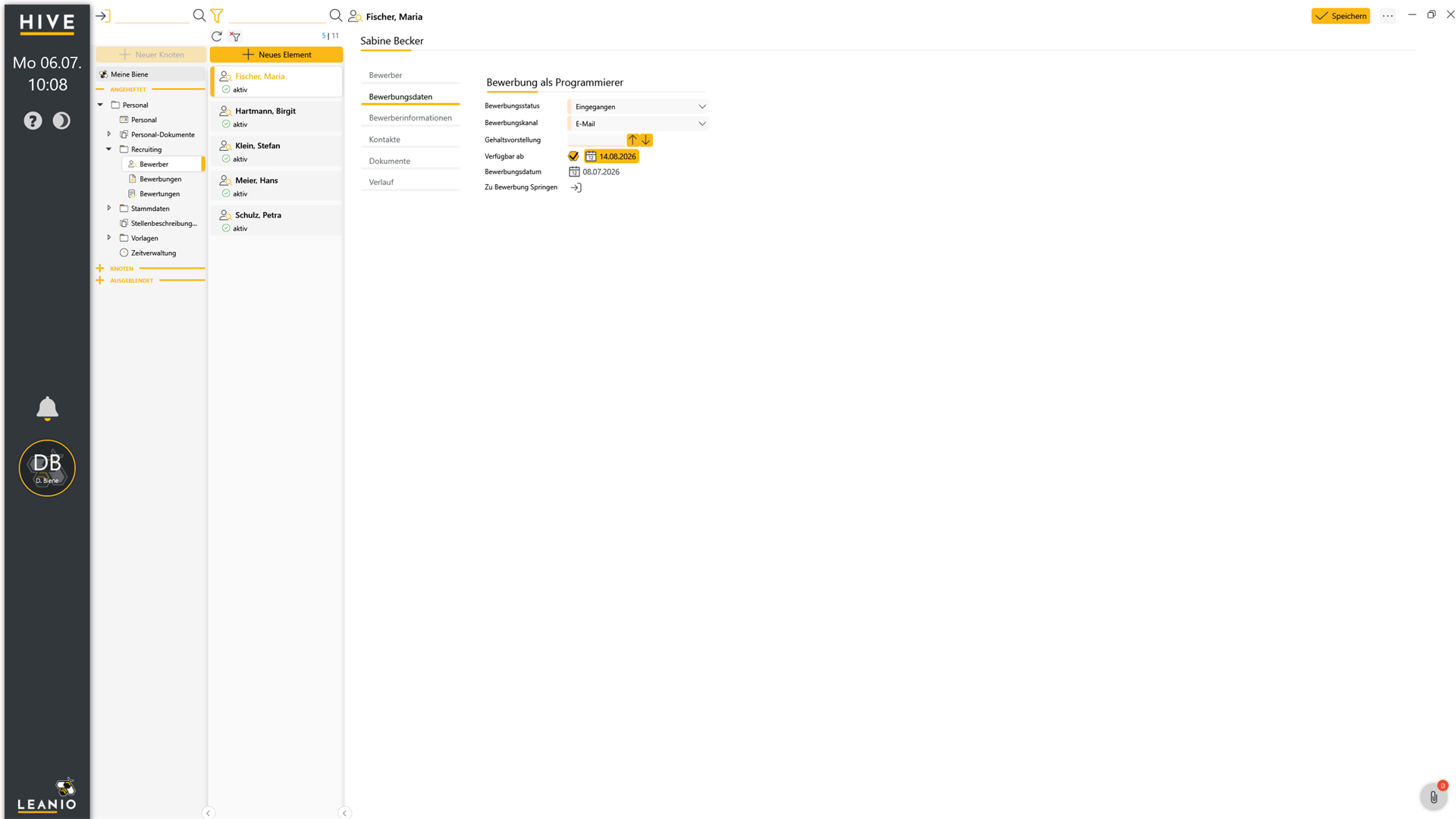 LEANIO Recruiting – Screenshot