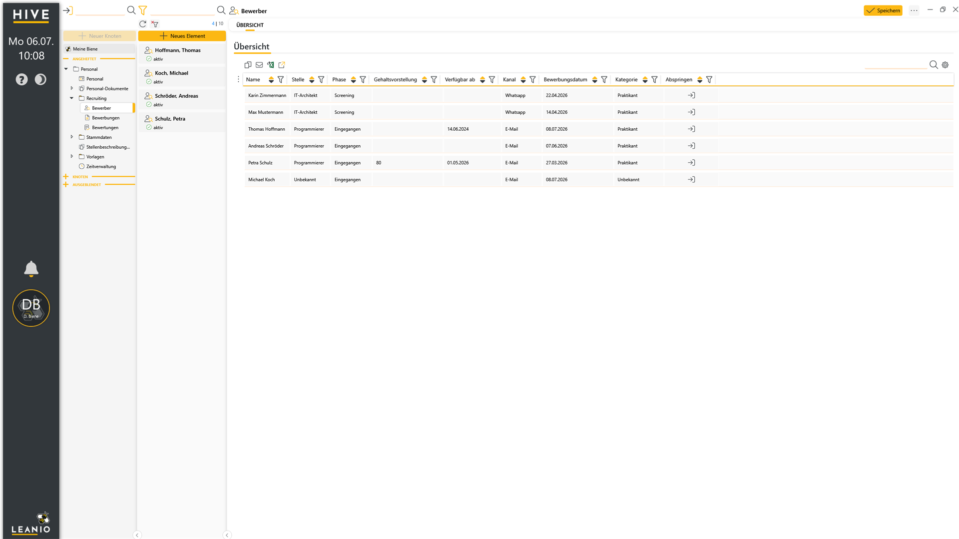LEANIO Recruiting – Screenshot