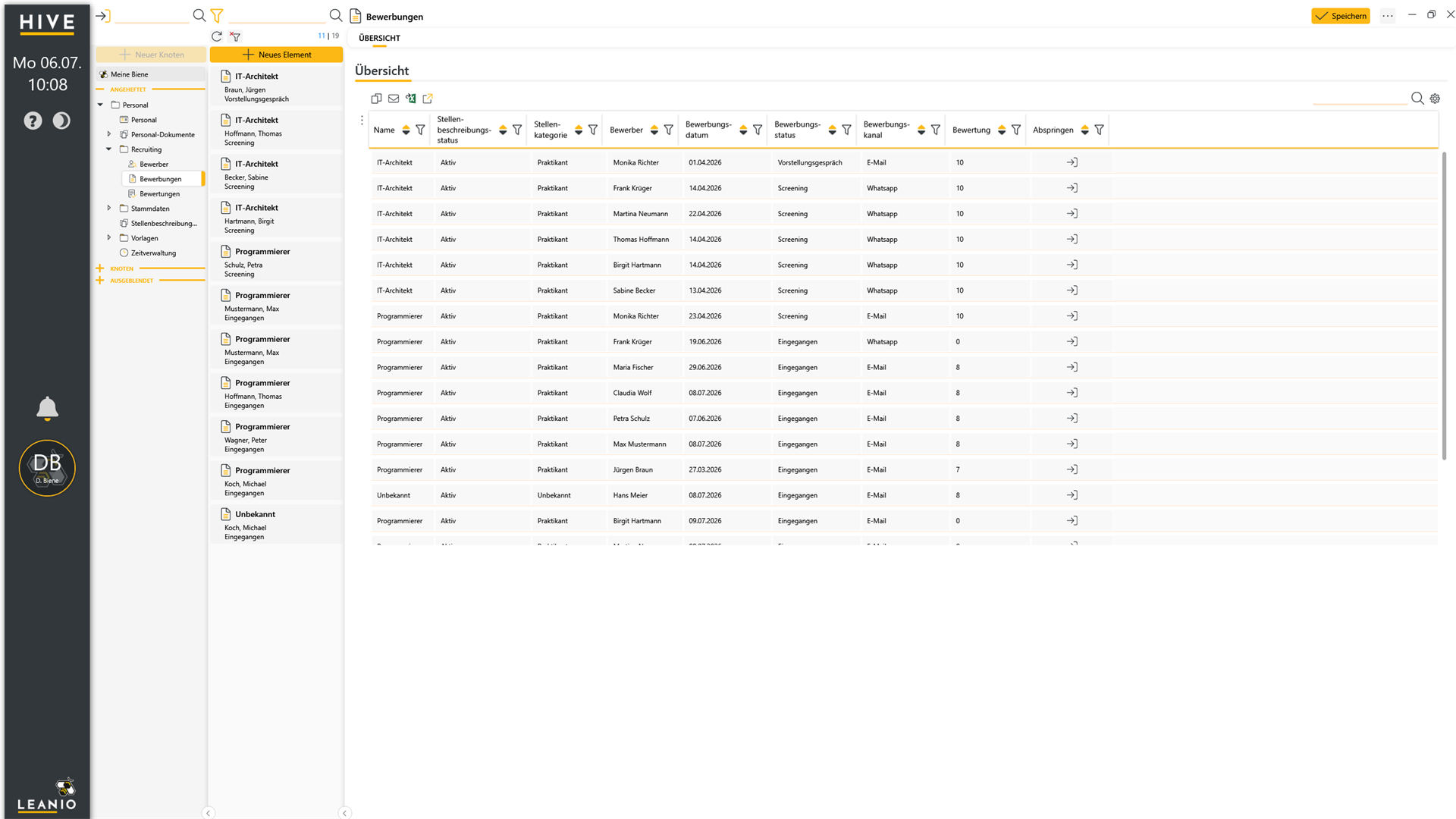 LEANIO Recruiting – Screenshot