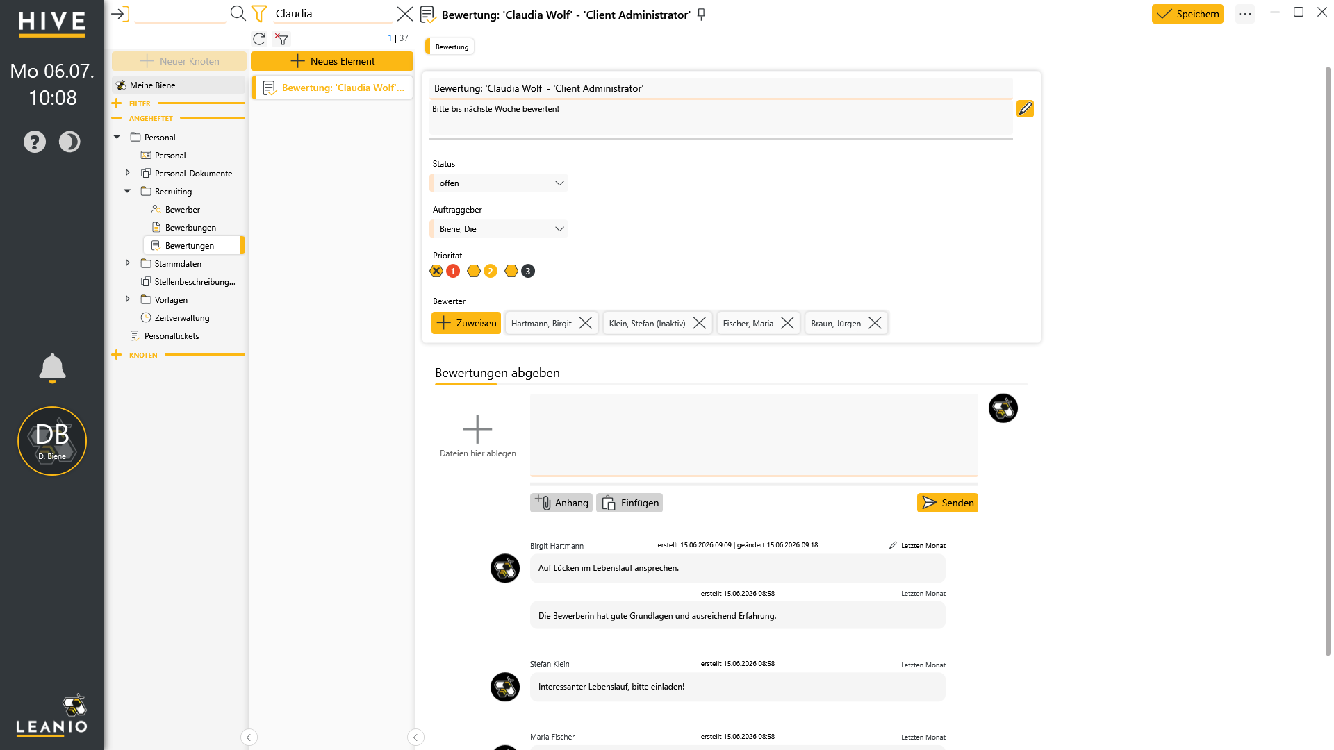 LEANIO Recruiting – Screenshot