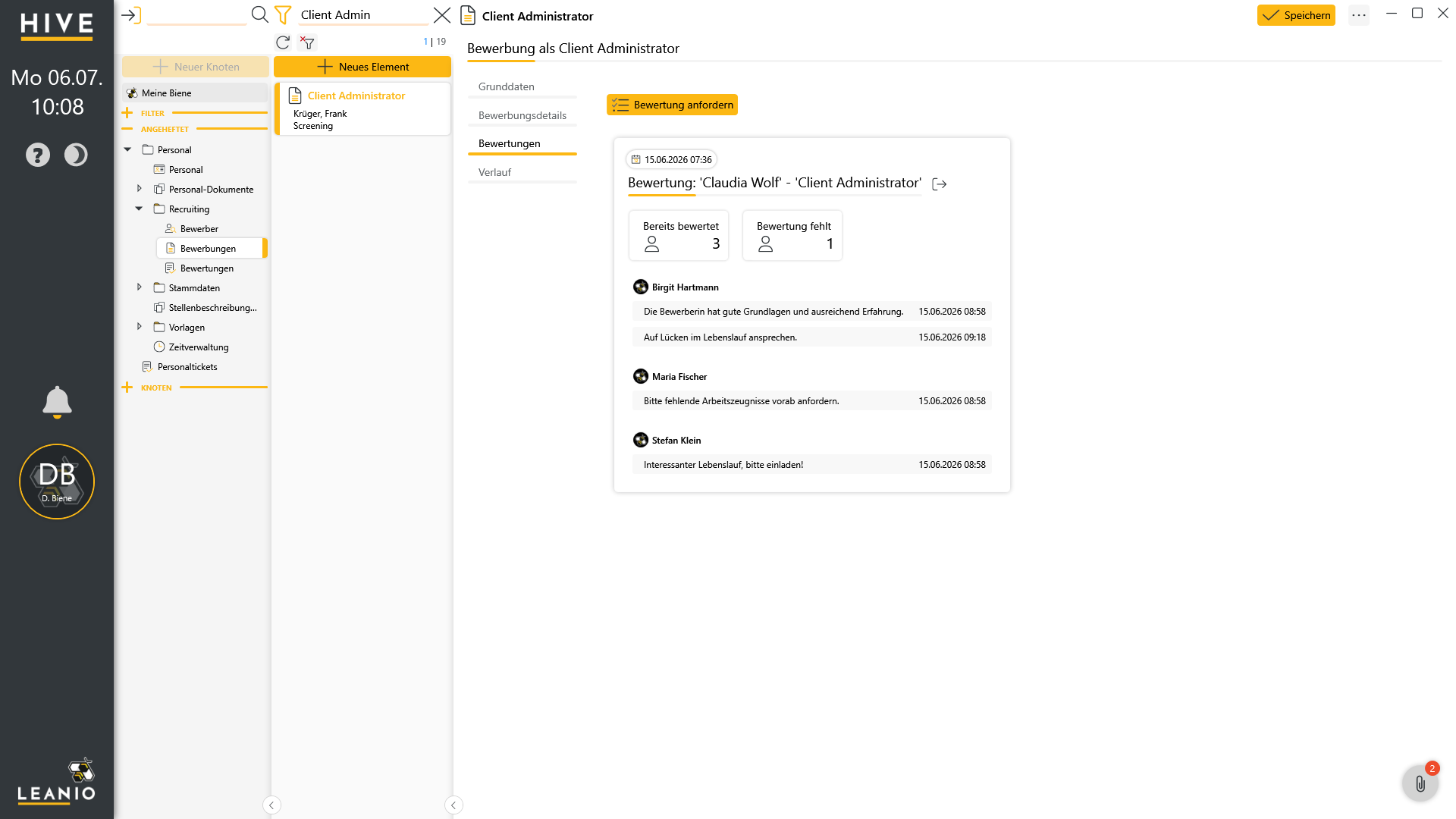 LEANIO Recruiting – Screenshot
