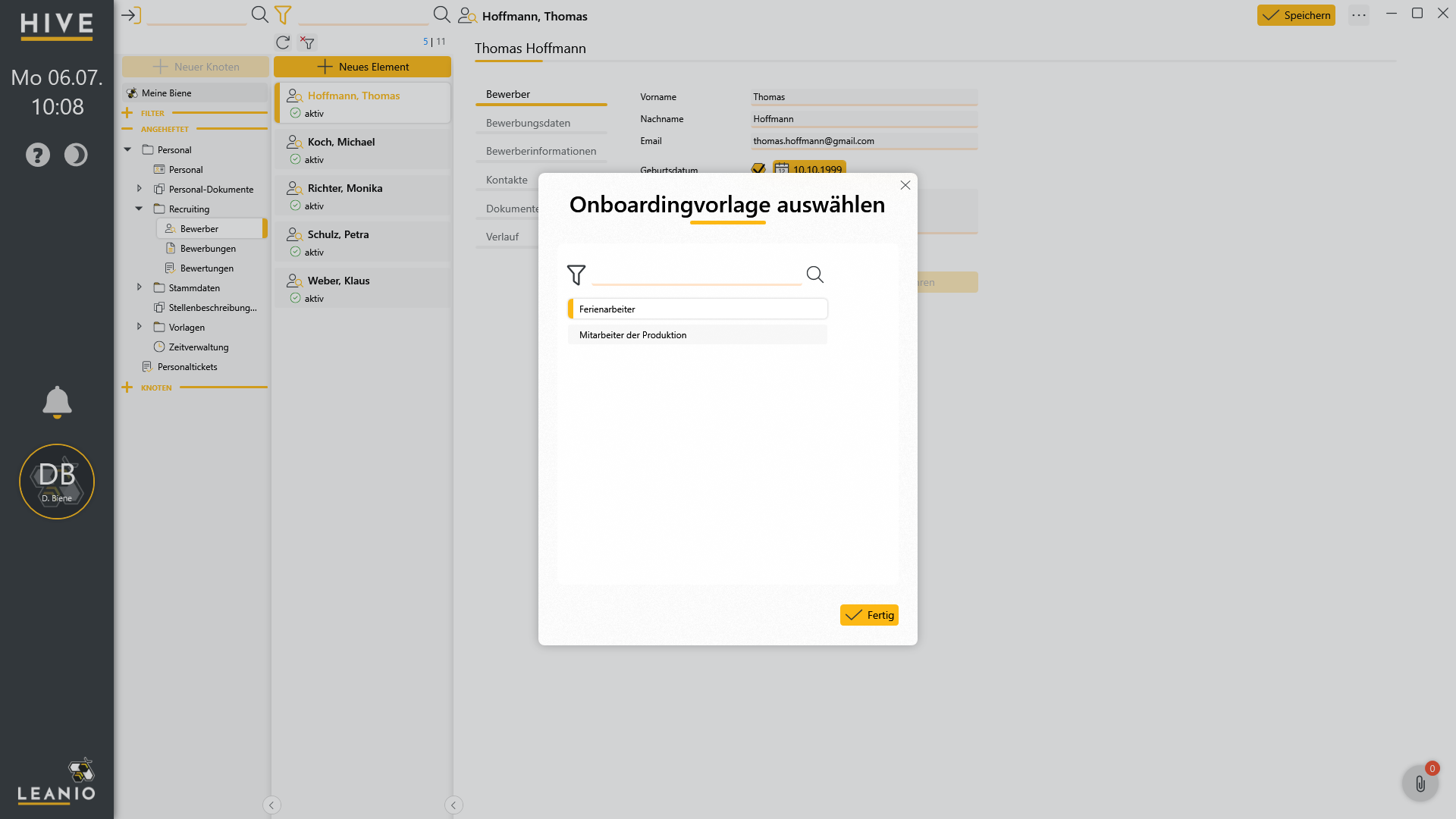 LEANIO Recruiting – Screenshot