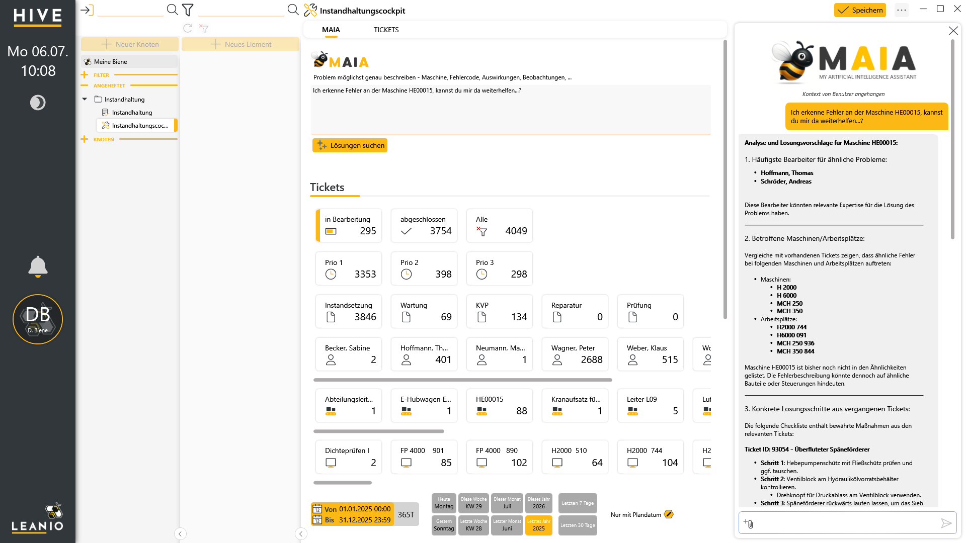 LEANIO Instandhaltung – Screenshot
