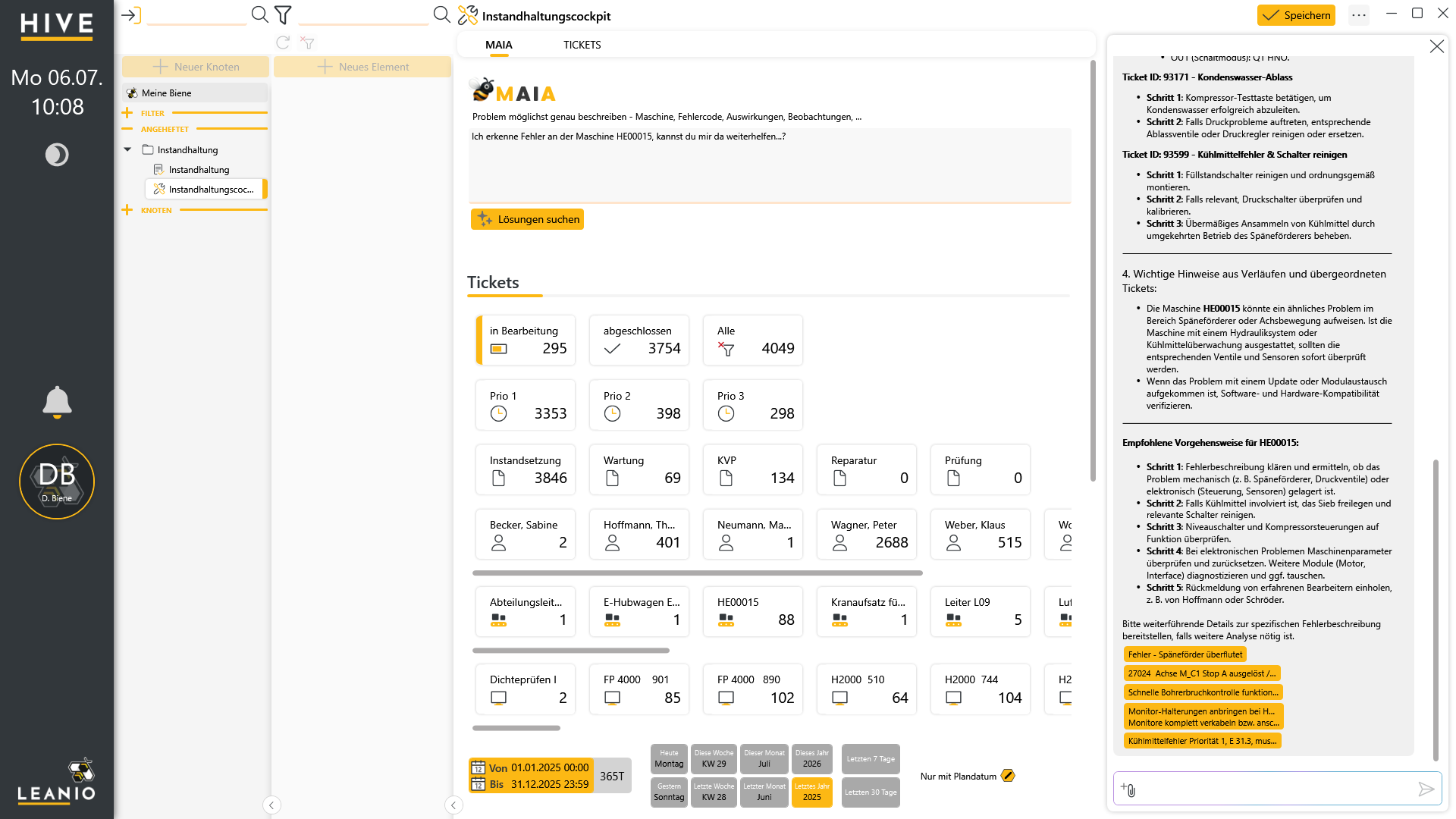 LEANIO Instandhaltung – Screenshot