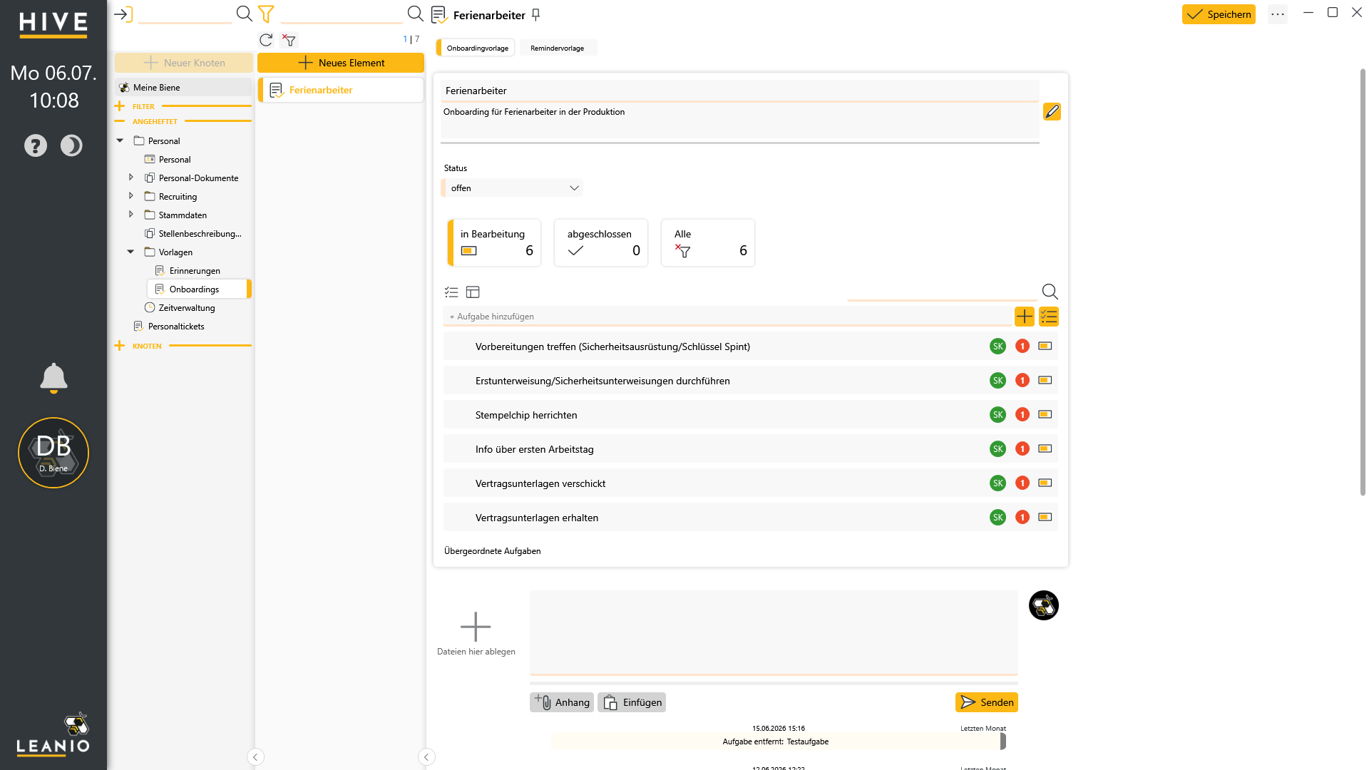 LEANIO Personalverwaltung – Screenshot