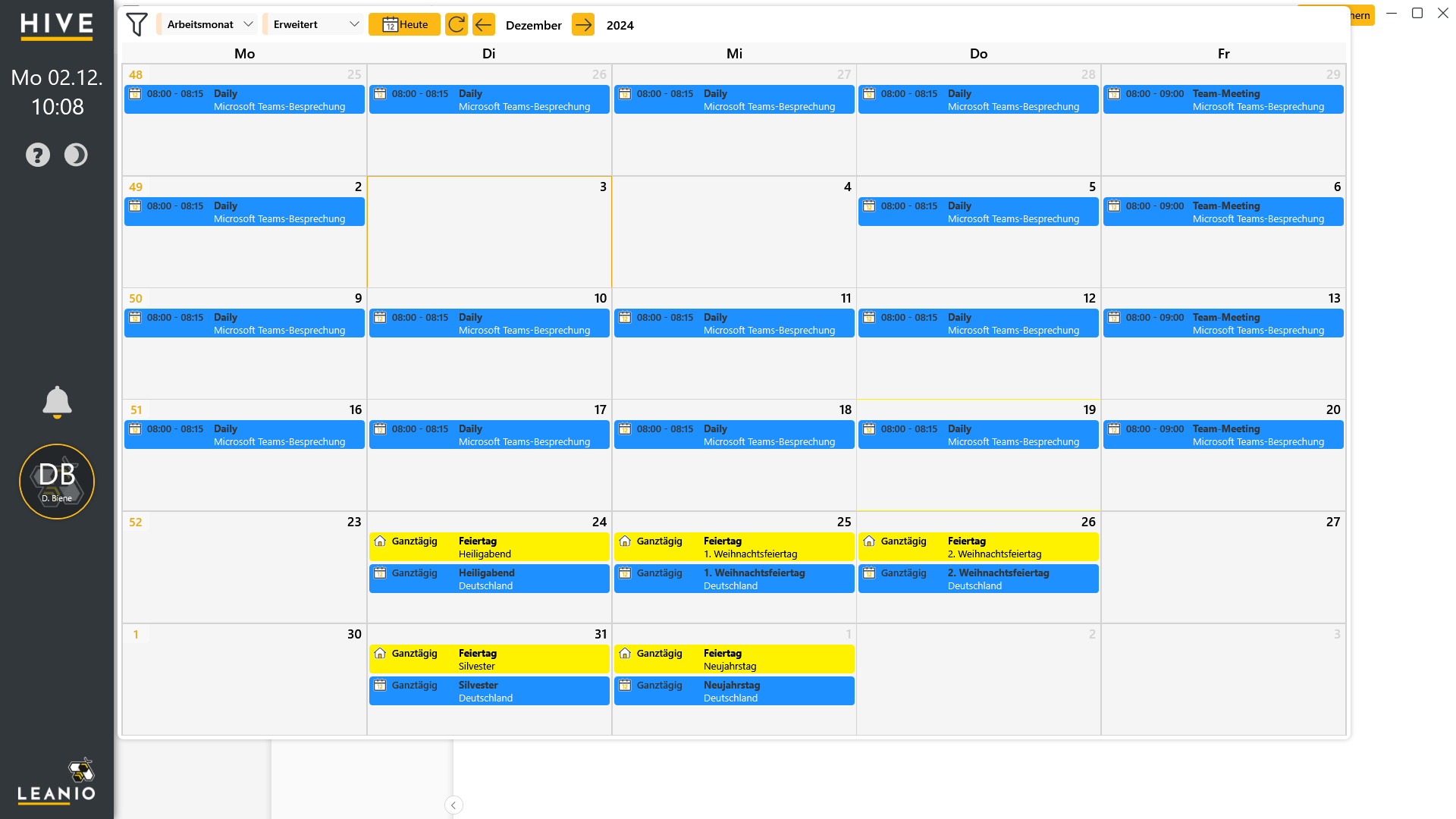 LEANIO Hive – Screenshot